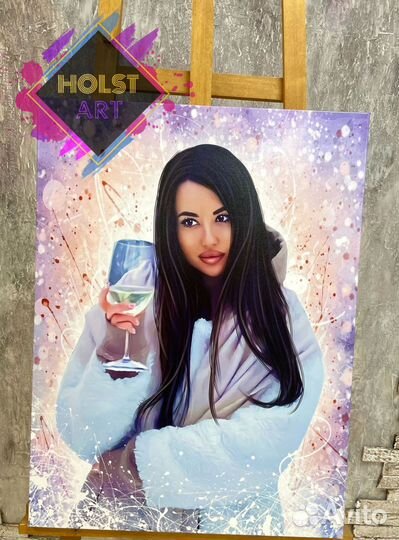 Портрет по фото на холсте