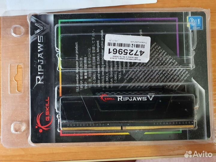 Оперативная память G.Skill ripjaws V DDR4-4000 8гб