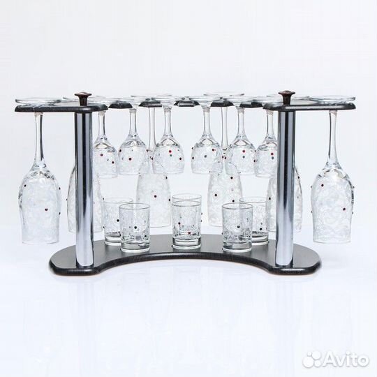 Мини-бар 'Стразы' барная стойка, 6 бокалов/рюмок/с