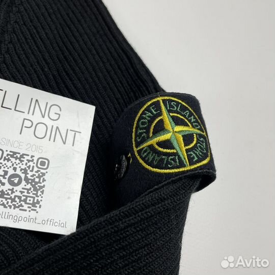 Свитер лапша из шерсти Stone Island чёрный M