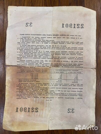 Облигация 100 рублей 1957 года