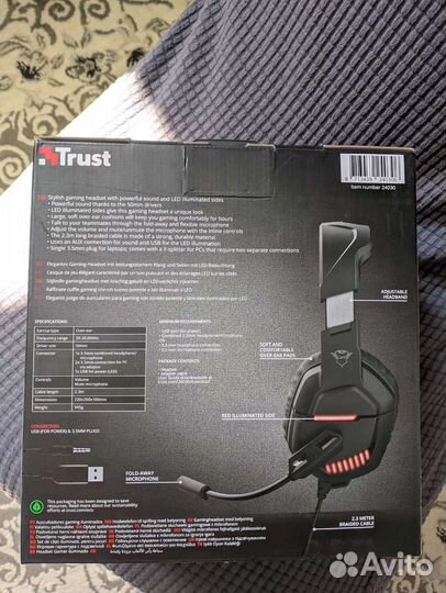 Игровые наушникиTrust GXT 448 Nixxo, клавиатура