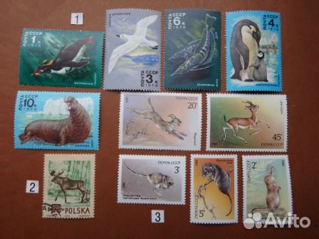 Почтовые марки. Фауна -2