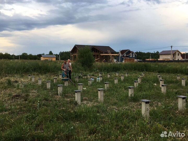 Фундамент на винтовых и жб сваях