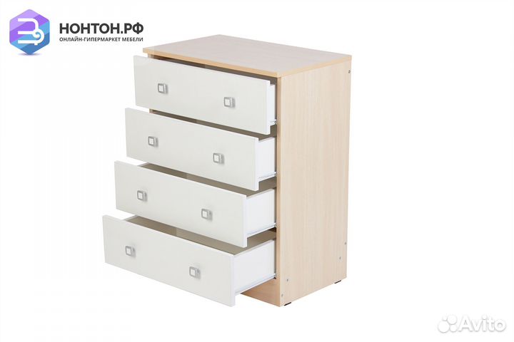 Комод c 4 ящиками Polini kids Simple дуб пастельны