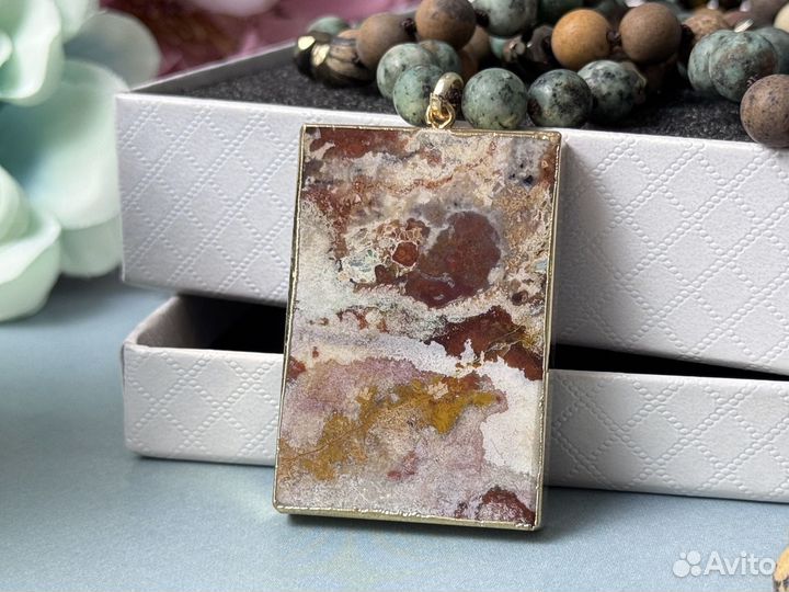 Сотуар чокер колье бусы натуральная яшма