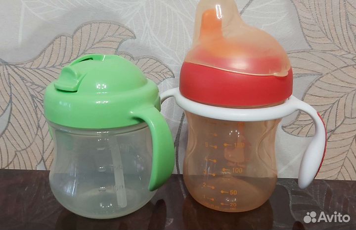 Поильники детские Pigeon и Chicco Training Cup