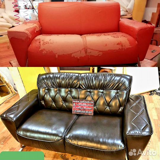 Перетяжка диванов, кресел, кроватей, стульев