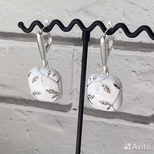 Серьги эмаль premium