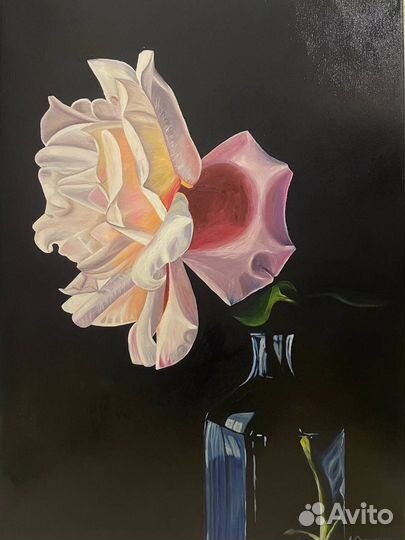 Картина маслом 2 шт. цветы роза