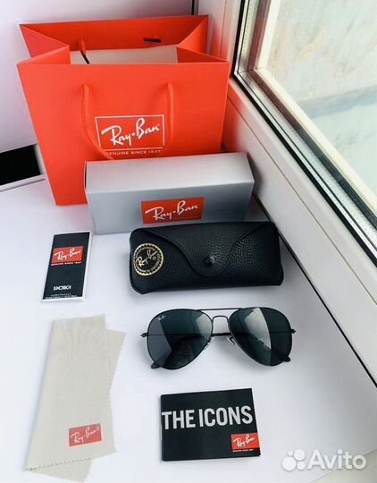 Очки ray ban aviator черные