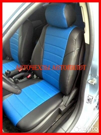 Чехлы Автопилот Chevrolet Cruze из экокожи чёр-син