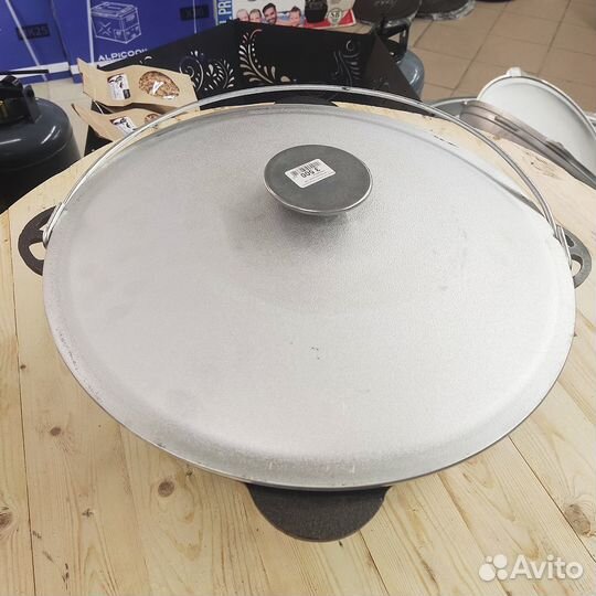 Казан чугунный походный с алюминиевой крышкой 8 л