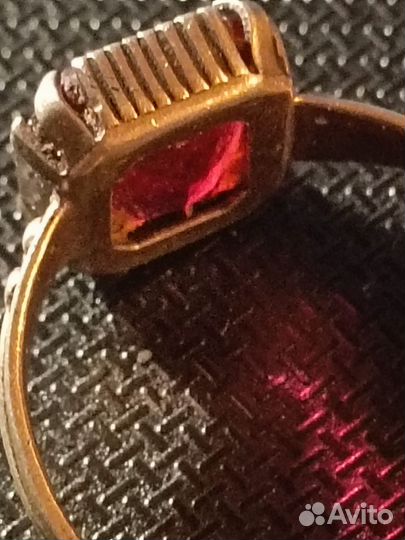Серебряное колечко с рубином СССР