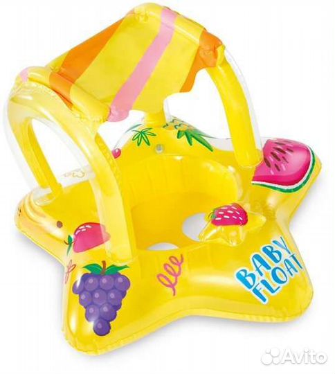Надувной круг для малышей с навесом и сиденьем