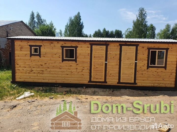 Заволжск. Мобильная баня из бруса бм-9 (2.30х8)