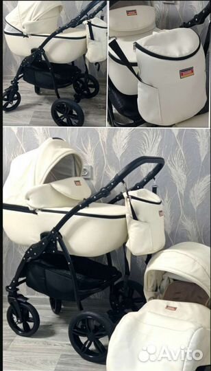 Коляска Экокожа с автолюлькой в идеальном сост