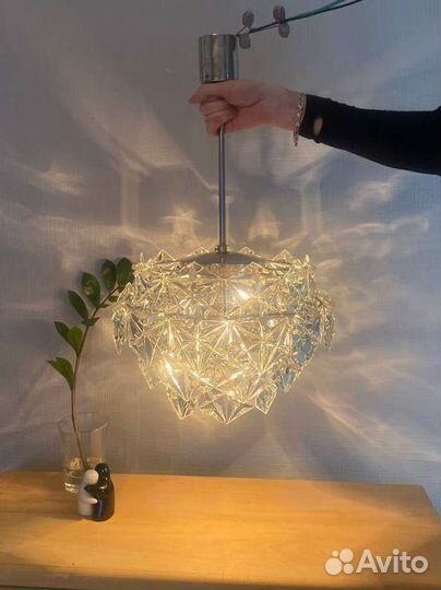 Винтажная хрустальная люстра Искра СССР светильник