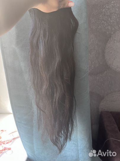 Волосы натуральные на заколках 45 см