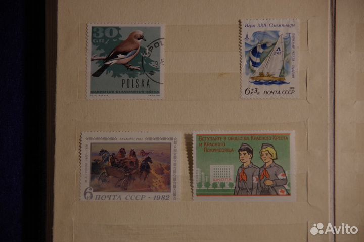 Марки СССР и зарубежные в альбоме