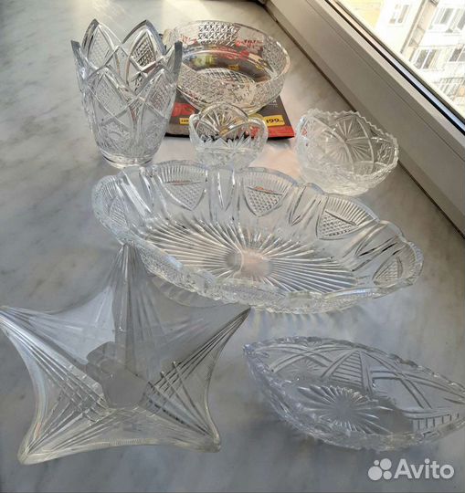 Вазы хрустальные, для фруктов, конфет
