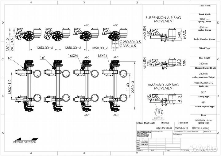 Ось прицепа (полуприцепа)