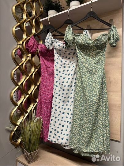 Платье женское со спущенными плечами 42 44 46