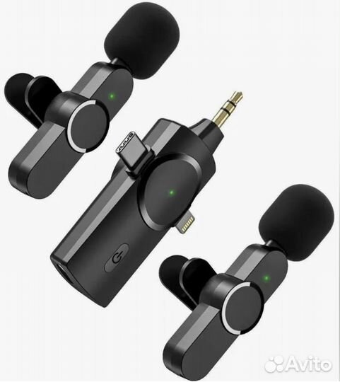 Беспроводной Петличный микрофон IOS, Type-C, 3,5мм