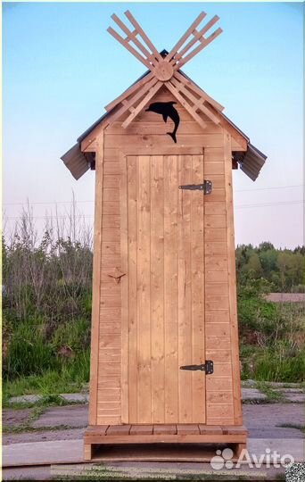 Уличный туалет деревянный ELE1006