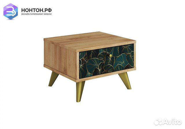 Тумба прикроватная Фьюжн tropical / дуб крафт золо