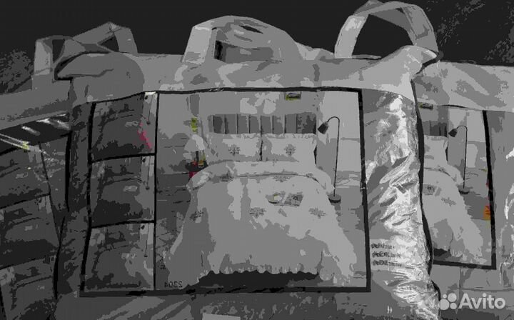 Постельное белье евро с готовым одеялом