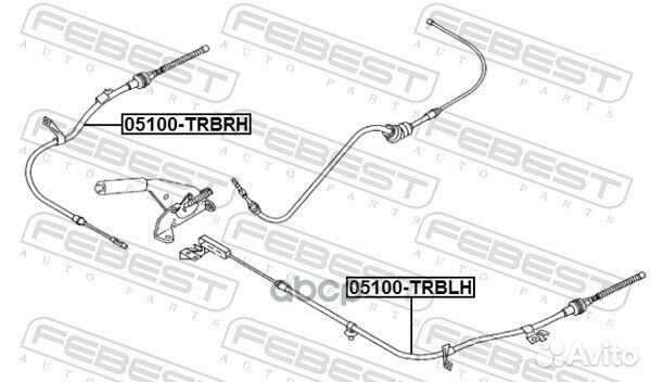 Трос ручника правый Ford Escape 2.0/3.0 01-04