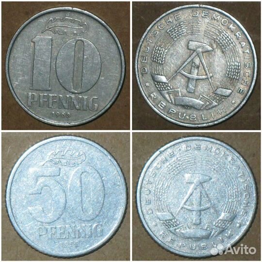 Монеты иностранные (ГДР,фрг,мнр,внр,пнр, Франция)