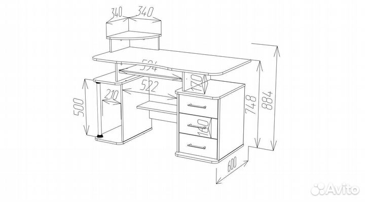 Компьютерный стол ск-22 (цвета)