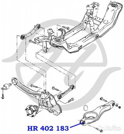 Сайлентблок нижнего заднего поперечного рычага зад