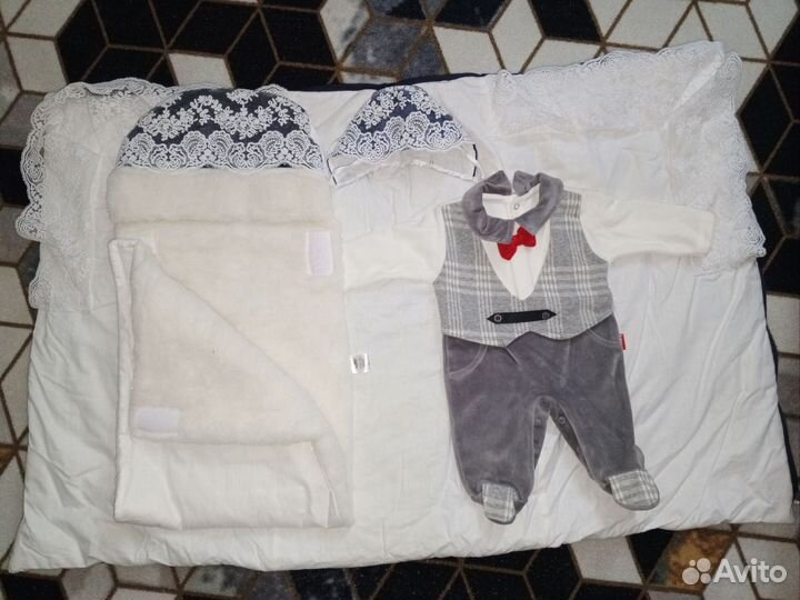 Конверт на выписку зимний для мальчика