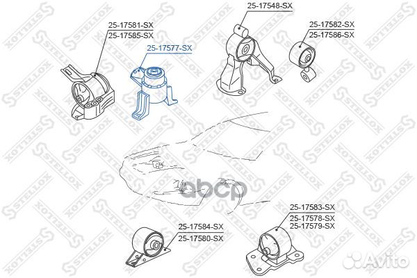 25-17577-SX подушка двигателя правая Mitsubish
