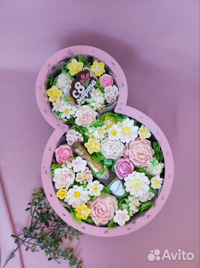 Съедобный букет из зефира к 8 марта