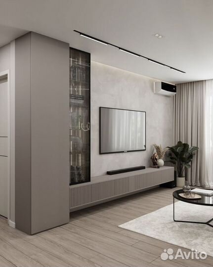 Тв зона со шкафами на заказ