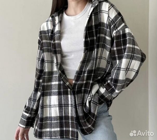 Рубашка в клетку женская