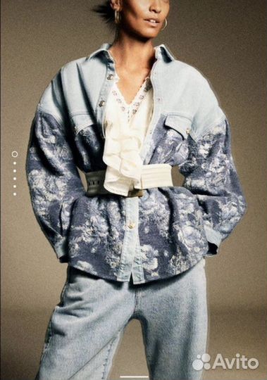Джинсовая рубашка zara женская