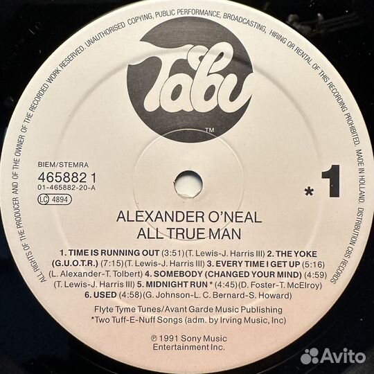 Alexander O'Neal – All True Man (Голландия 1991г)