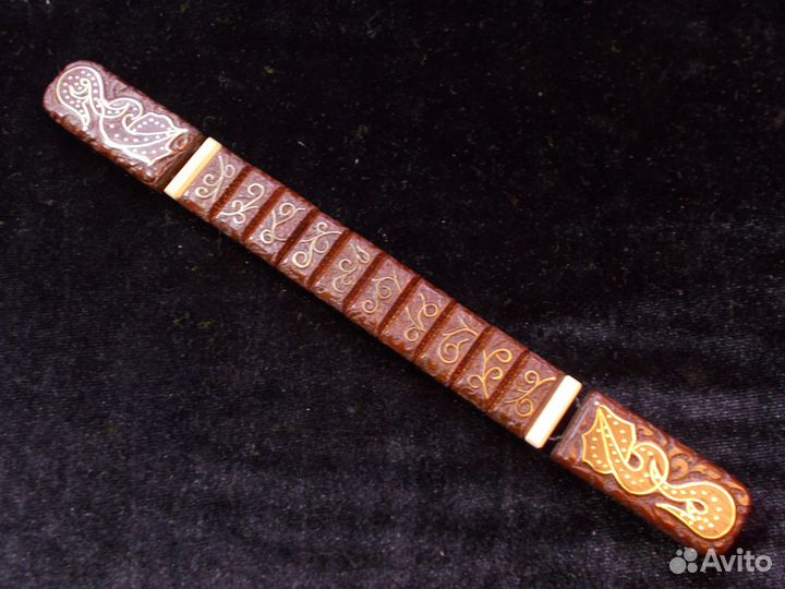 Резные перекидные чётки из дерева 