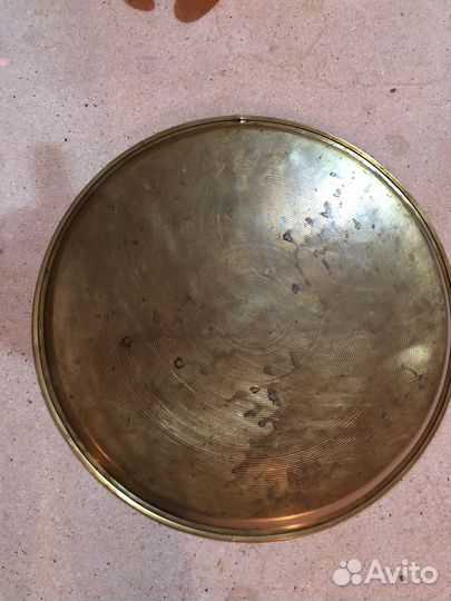 Поднос латунный царский 1882 год