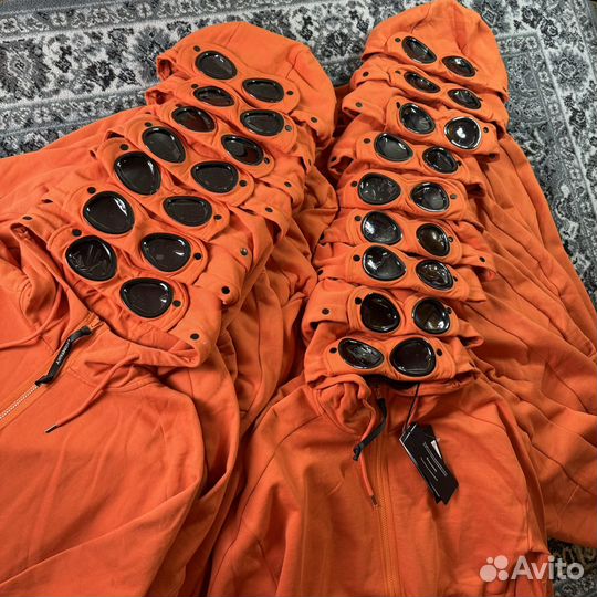 Зип Худи Cp Company Goggle Orange