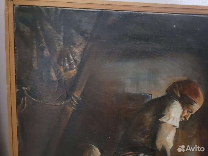Старинная картина холст, масло