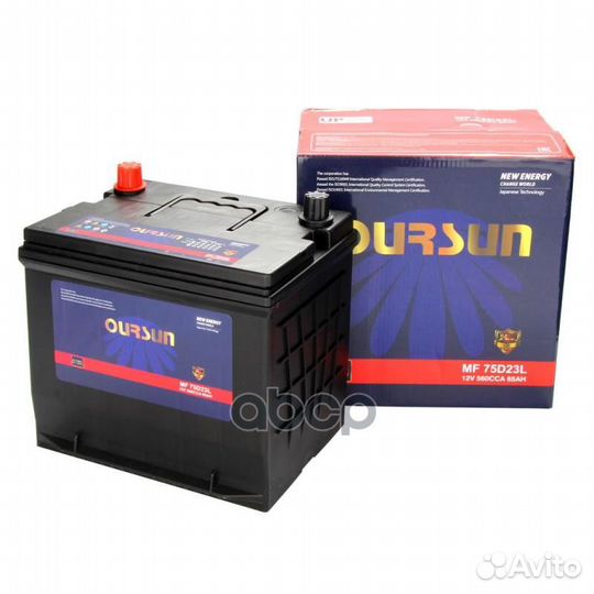 Аккумулятор oursun JIS MF 75D23L 28800-28030
