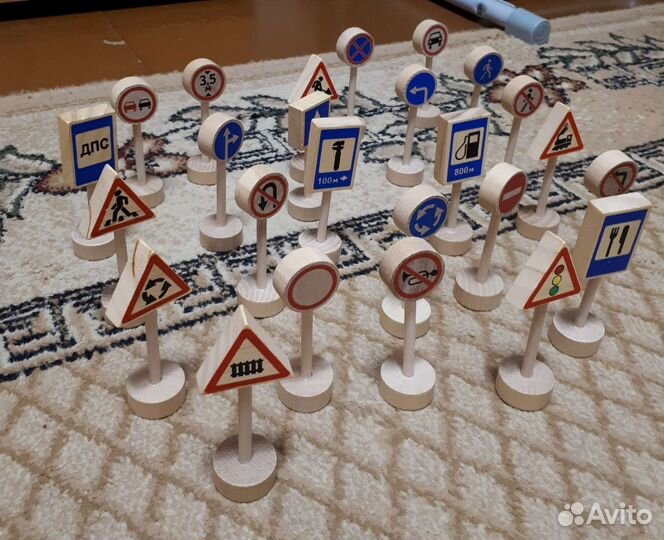 Дорожные знаки детские, деревянные