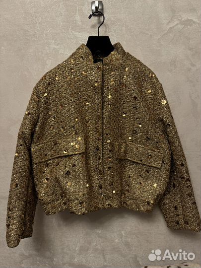 Бомбер zara с пайетками