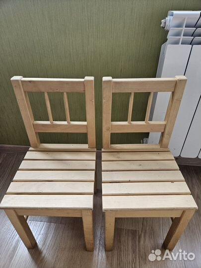 Детский стол и стулья IKEA svala сосна